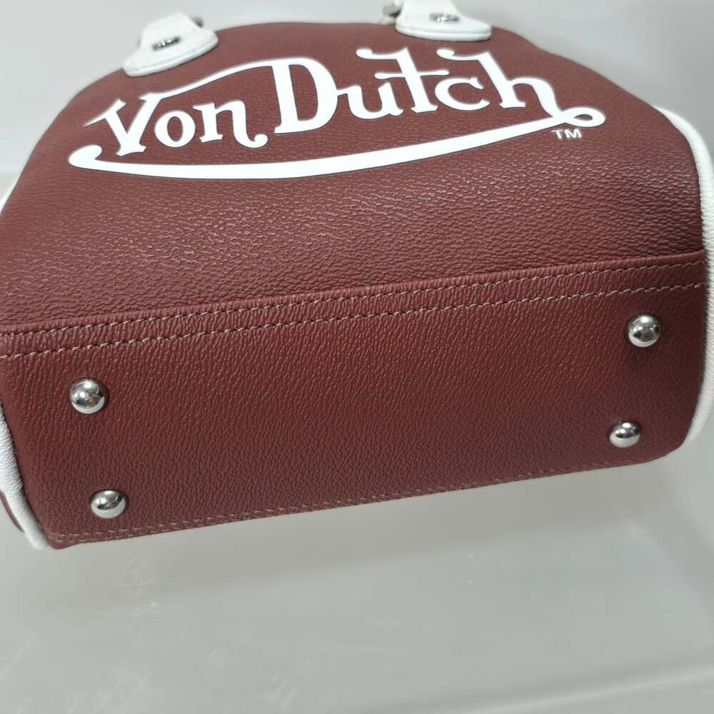 Von Dutch Brown & White Two-Tone Bowling Bag with Wings Design - Picture 9 of 10